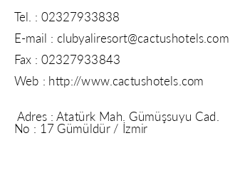 Club Yal Hotels & Resorts iletiim bilgileri